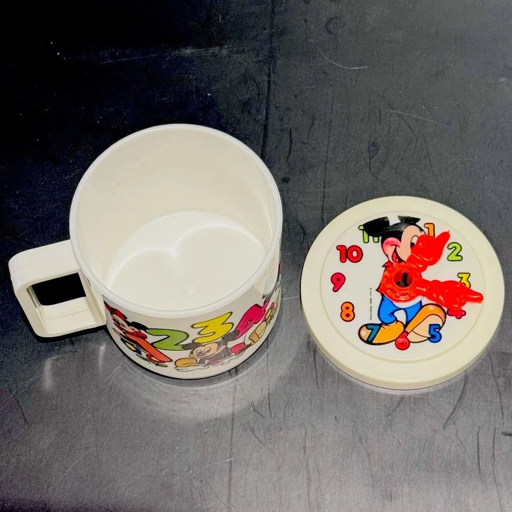 Vintage Disney Mickey & Friends Superseal Child's Cup &‎ Plate ABC & Tell Time